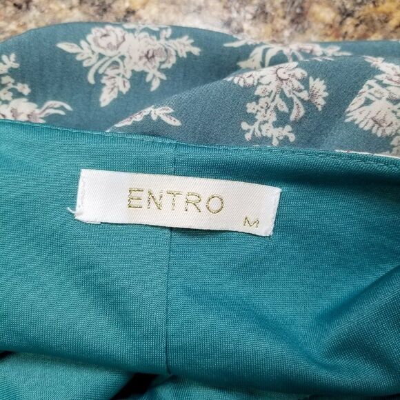 Entro Floral Dress with Crochet embroidery Cottage Chic Boho Lagenlook Size Med - Picture 6 of 7